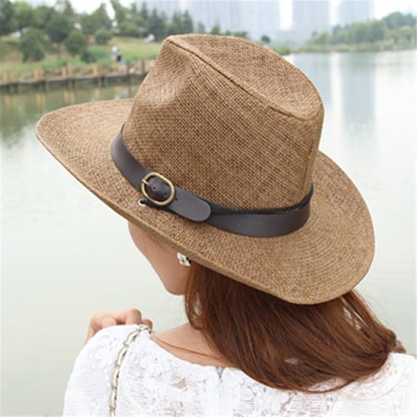 

cloches 2021 western cowboy hat hand made beach felt sunhats party cap for man woman hollow hats gift ad0036, Blue;gray