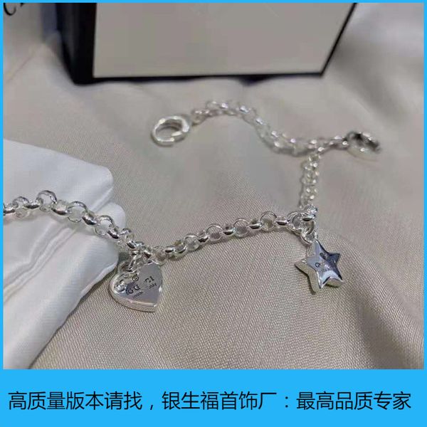

zhigujia new 925 silver star bracelet love lovers bracelet, Black