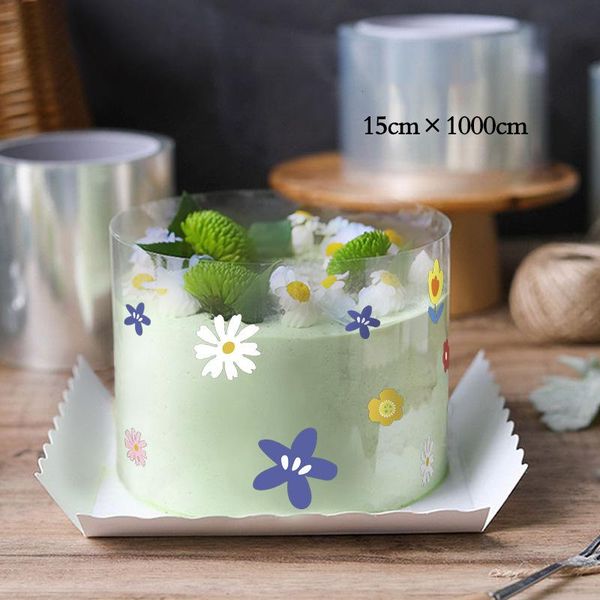 

other festive & party supplies 1 roll transparent mousse cake collar baking accessories cartoon flower surround film decoration tools