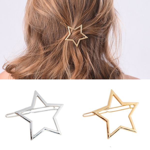 

hair ornament with five pointed star hairpin, Golden;silver