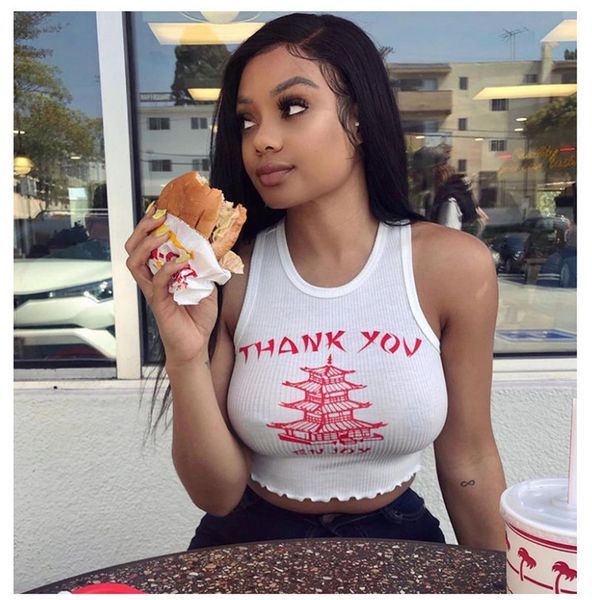 

letter print sleeveless tank vest club streetwear crop 2021 women ladies bustiers corsets ruffles bodycon summer tanksin, Black;white
