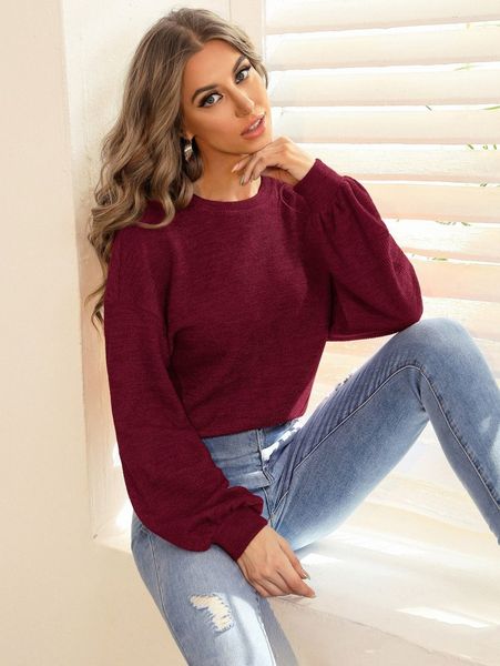 

solid drop shoulder pullover t9p1#, White;black