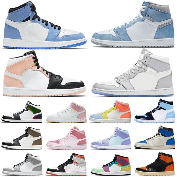 

jumpman 1 1s basketball shoes women men university blue hyper royal arctic orange bred banned mens trainers sports sneakers walking jogging