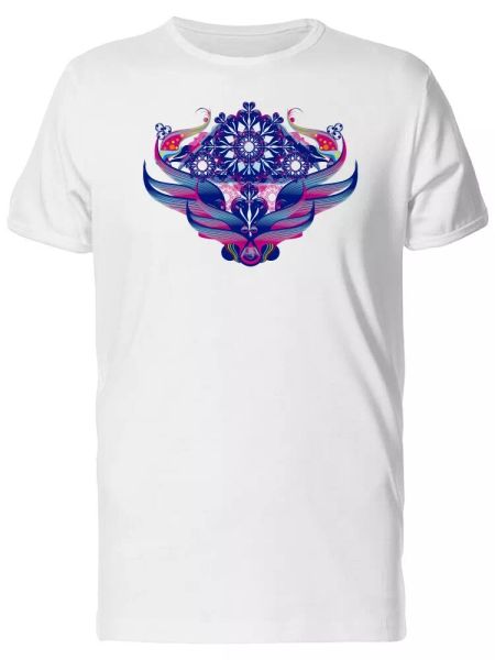 

purple ornaments with wings men's tee -image by shutterstock, White;black