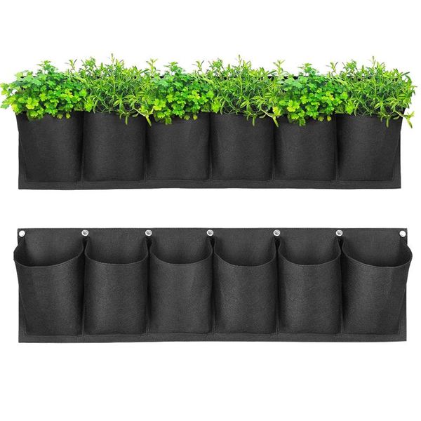 

planters & pots vertical hanging planter bag thickened black wall mount garden planting bags growth nutrition felt plant