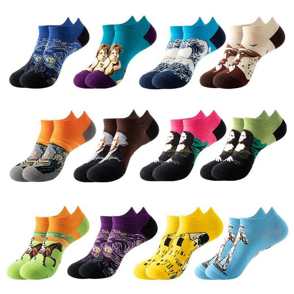 

men's socks women's spring and summer ins cartoon boat breathable deodorant men, Black