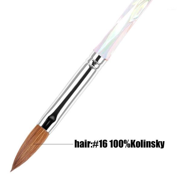 

kolinsky hair professional liquid powder painting acrylic nail art brush uv gel carving pen brushes1, Yellow