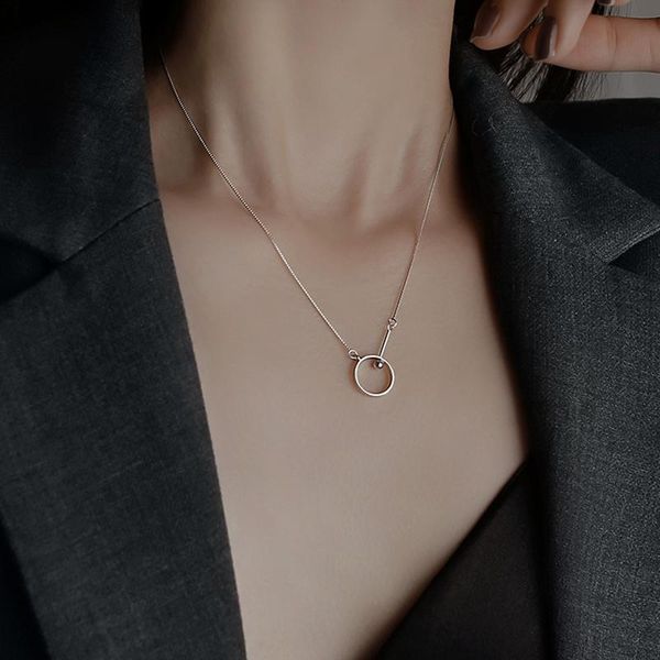

chains meyrroyu 925 sterling silver ladies fashion jewelry ring pendant necklace clavicle chain gift wholesale 2021