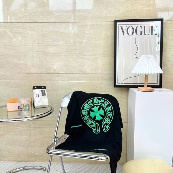 

trend 2021ss net spring and red summer new ch croxin round neck print half sleeve loose edition, Gray