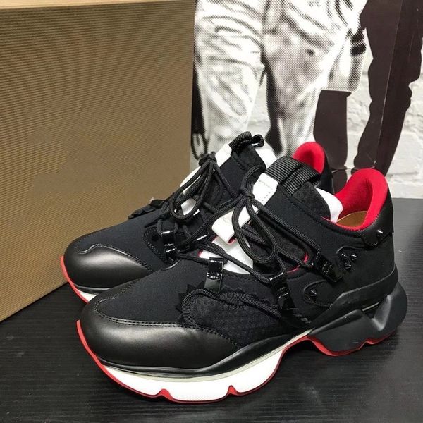 

fashion spikesockneoprene red soles outdoor party wedding t quality brand men's designer shoes eu35-47 mjjj0002, Black