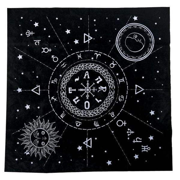 

table cloth tarot tablecloth triple moon pentagram pagan altar card flannel for party playing cards board deck game entertainment