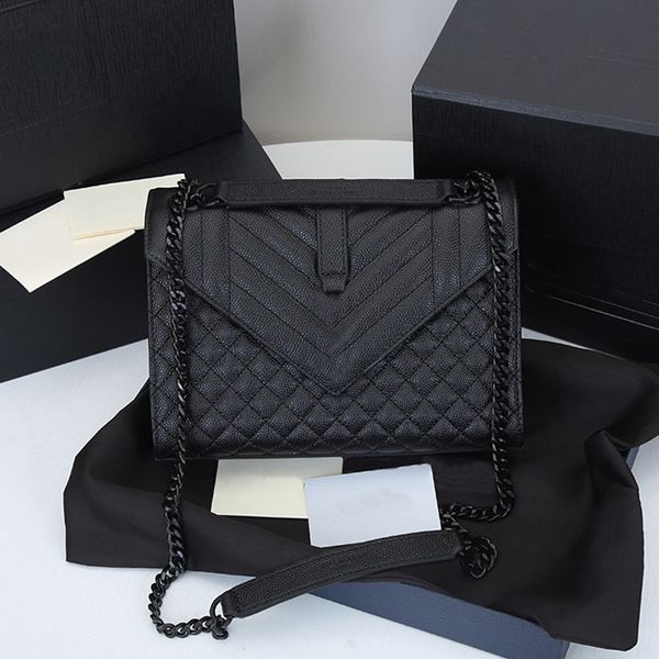 

5a classic enverlope shoulder bags women 2022 cowhide luxury designers genuine leather handbag effini fashion chain crossbody bag purse