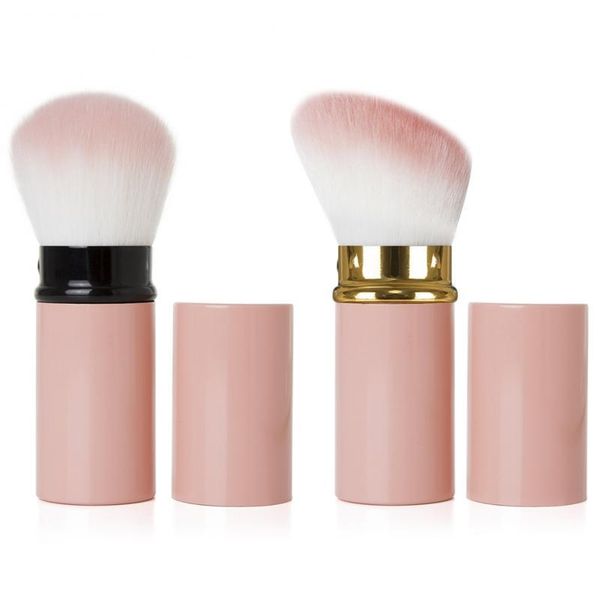 

makeup brushes pink color professional convenient retractable brush blusher foundation face eyes concealer make up with cover