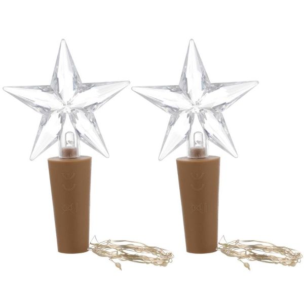 

strings 2pcs led cork string lights starry diy five-pointed star