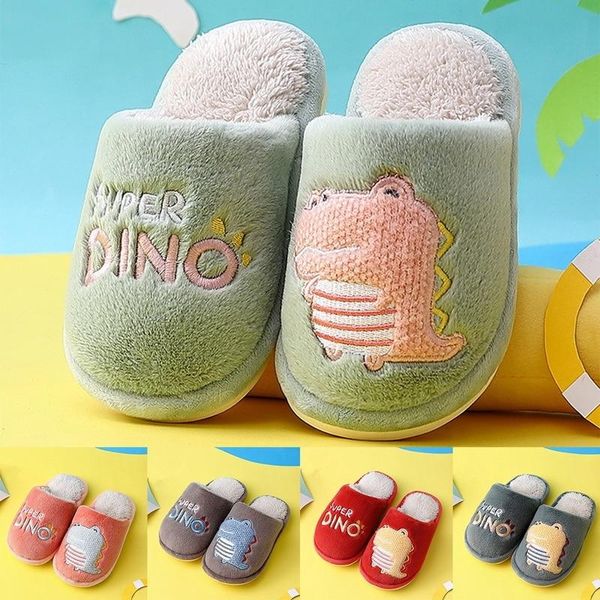 

toddler kids winter warm slippers small home shoes for baby girls boys cartoon animals shap indoors floor pantufa infantil, Black