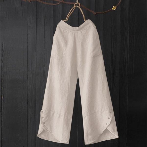 

women's pants & capris oversize women high waist large size loose pocket buttons irregular casual pant sports trouser suits, Black;white