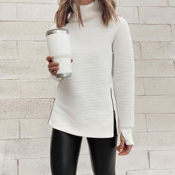 

women's hoodies & sweatshirts women spring autumn long sleeves loose hooded sweatshirt pullover with color white casual zipper s-2xl s, Black