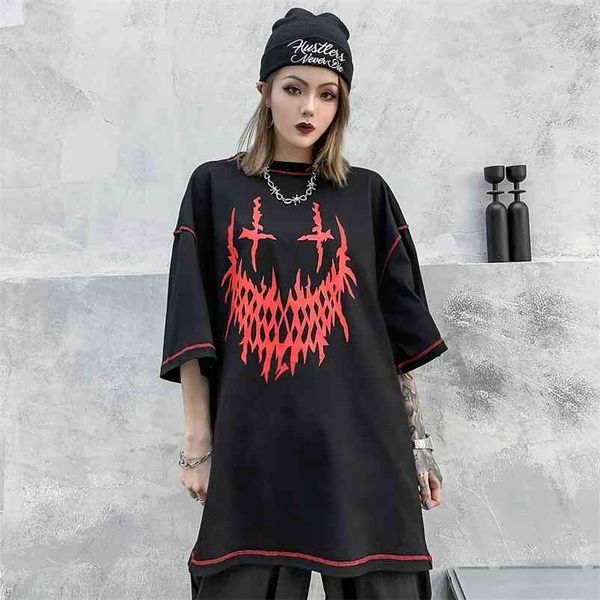 

gothic oversized streetwear tshirt sloth summer clothes punk skull graphic tees t shirt women fashion clothing trend 210320, White