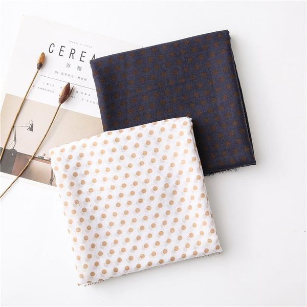 

scarves women's big dots scarf lady's patchwork sunscreen shawl navy blue color, Blue;gray