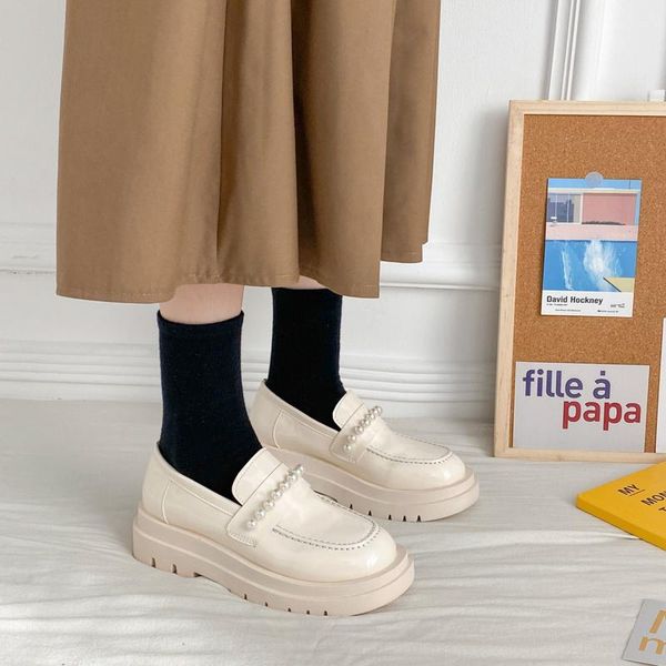 

dress shoes sweet lolita mary jane women solid loafers zapatos de mujer casual slip on round toe platform low heels, Black