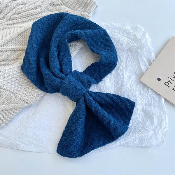 

bow ties women's knitted fake collar shawl female solid color bib warm neckwear shirt detachable ladies false, Black;gray