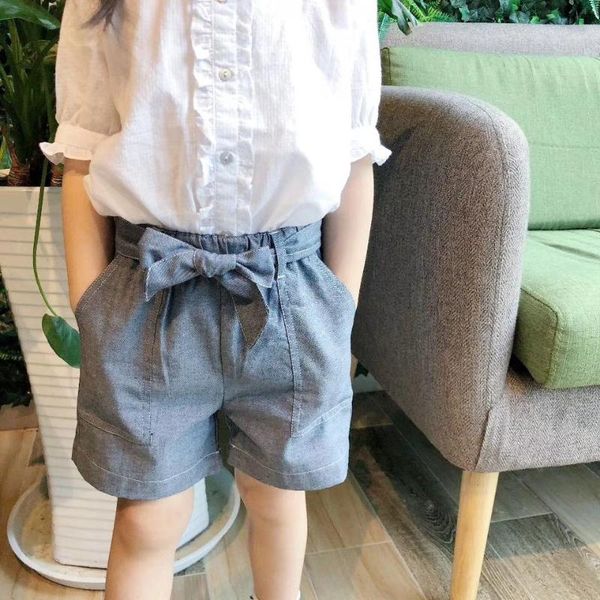 

shorts 140/7t baby girls clothes summer kids girl 100% cotton bow toddler, Black