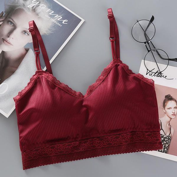 

bras comfortable seamless bra wire intimates underwear push up for women lingerie lace brassiere female, Red;black