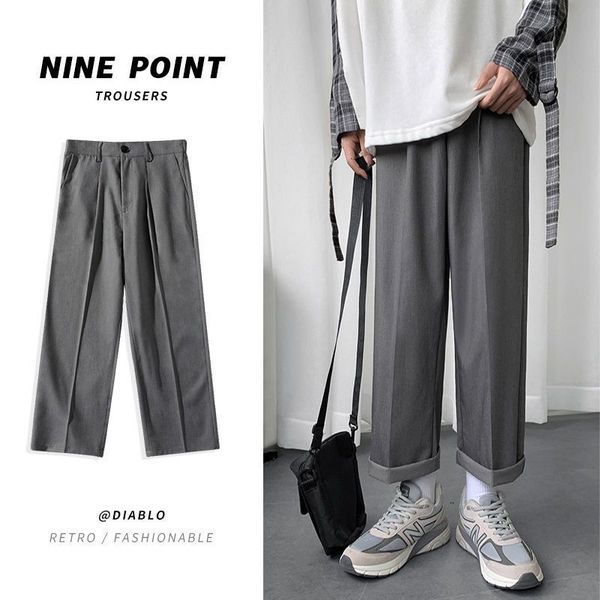 

women's pants & capris korean harajuku style loose pants, men's casual elegant, below ankle, 2021 ss dk, Black;white