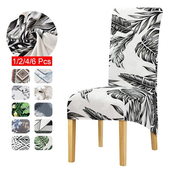 

chair covers real 1/2/4/6 pieces xl size long back cover high removable print dining for case restaurant flower room seat