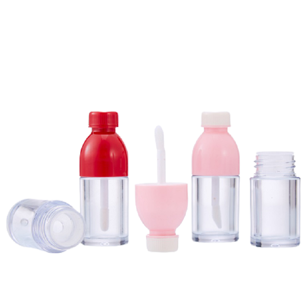 

8ml empty coke bottle clear lip gloss tubes red pink lid plastic round cosmetic container glaze packaging 30pcs 50pcs storage bottles & jars