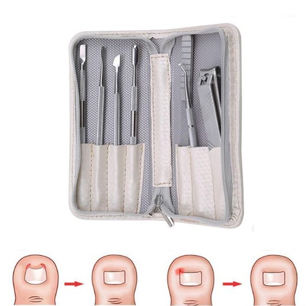 

7pcs /set white manicure stainless steel dead skin clip double head push nail polish removal cutter for exfoliating1