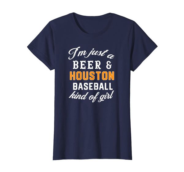 

Womens Just a Beer and Houston Baseball Kind of Girl Cute T-Shirt, Mainly pictures