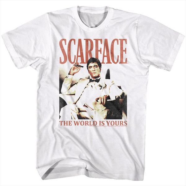 

scarface tony montana world mens t shirt is yours white black pacino mafia movie