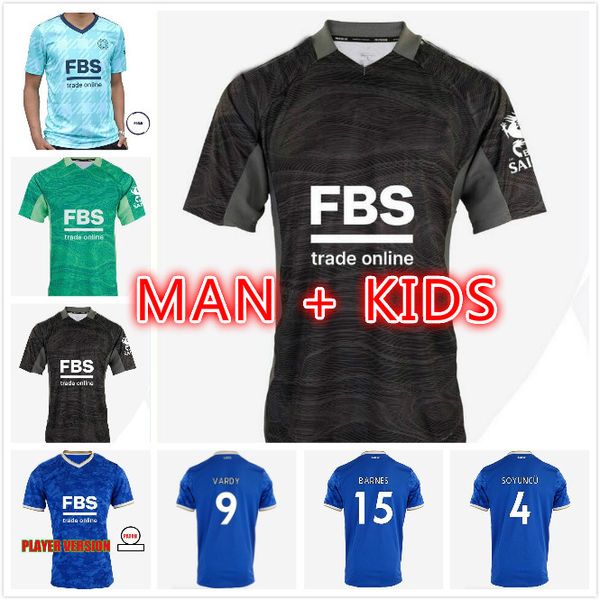 

player version leicester soccer jersey 21 22 fofana football shirt 2021 2022 vardy ayoze camiseta ndidi maddison castagne maillot de foot un, Black;yellow