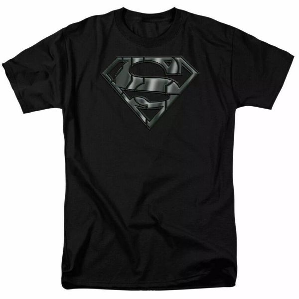 

mech superman logo t shirt licensed comic book movie tee black, White;black