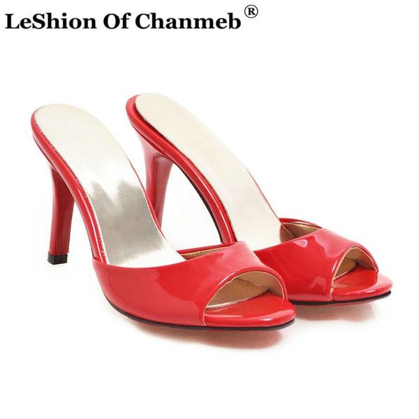 

slippers high red heels woman women's peep toe indoor outdoor for summer beach shoes ladies slides party 43, Black