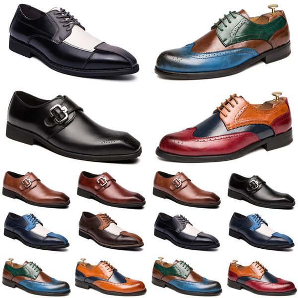 

2021 designer men casual shoes black brown red loafers outdoor flat slip on fashion mens trainers sneakers size 40-47 color53
