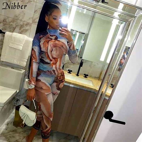

nibbler fashion zipper graphic pattern streetwear pieces jumpsuit women autumn casual long sleeve skinny jumpsuit mujer, Black;white