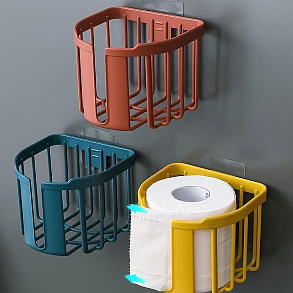 

toilet paper holders punch-holder household tissue storage rack bathroom plastic napkin shelf hollow