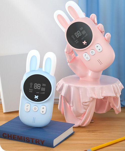 

walkie talkie 2pcs children's kids mini toys handheld transceiver 3km range uhf radio lanyard interphone baby gift