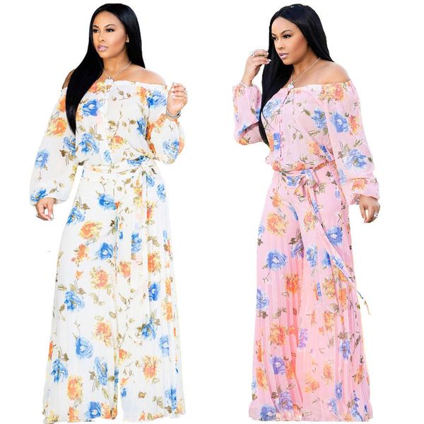 

2021 new fashion new fashion chiffon jumpsuit with autumn and winter print, Black