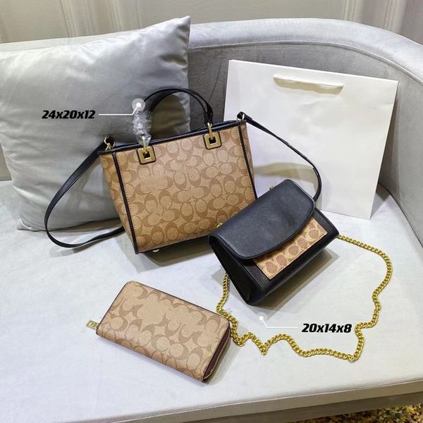 

fashion combination lou vdeng women's bag retro luxury designer original leather messenger shoulder zipper portable beauty set (three i