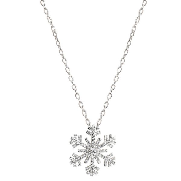 

temperament clavicle female contracted wind snowflakes necklace new female niche design feeling collarbone chain contracted temperament, Silver