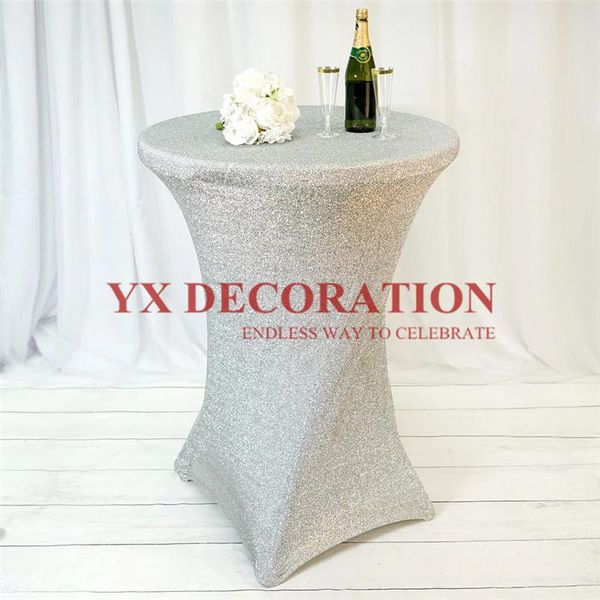 

table cloth 5pcs lot round shiny cocktail cover spandex for banquet wedding decoration