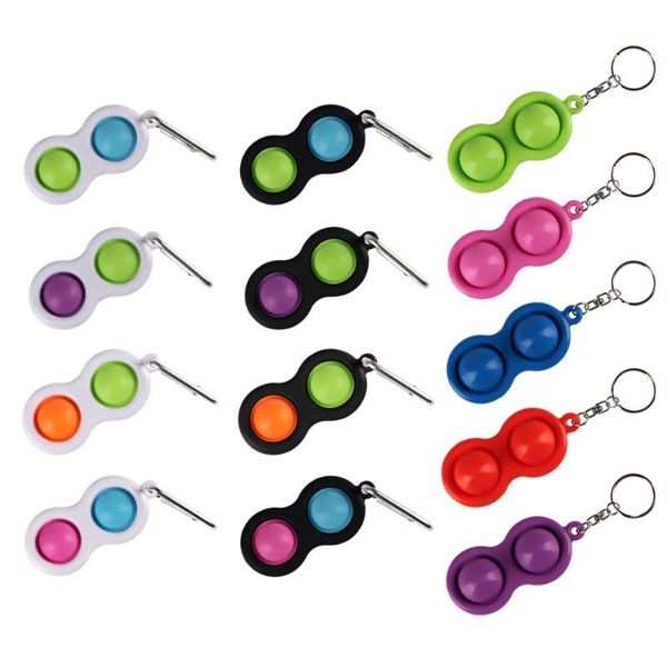 

fidget simple dimple toy keychain finger toys pop push bubble board game sensory stress reliever keychains1, Silver