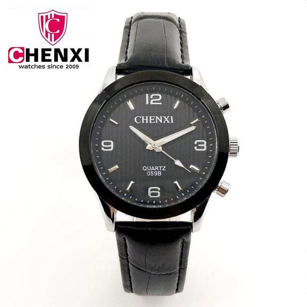 

wristwatches chenxi original watch men leather watches black case fashion man sport wristwatch relogio masculino pengnatate, Slivery;brown