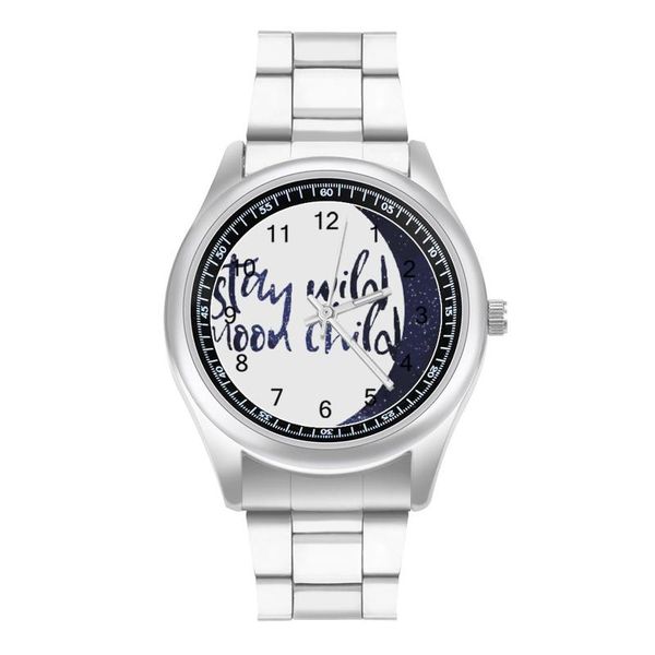 

wristwatches moon quartz watch design funny wrist steel fashion outdoor teens wristwatch, Slivery;brown