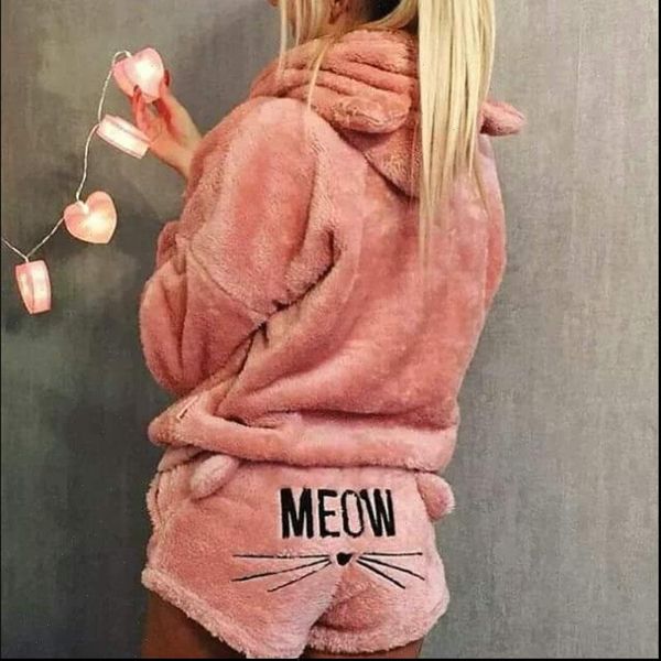 

pajamas set pijamas cute pjs women sleepwear long sleeve casual pyjamas, Black;red