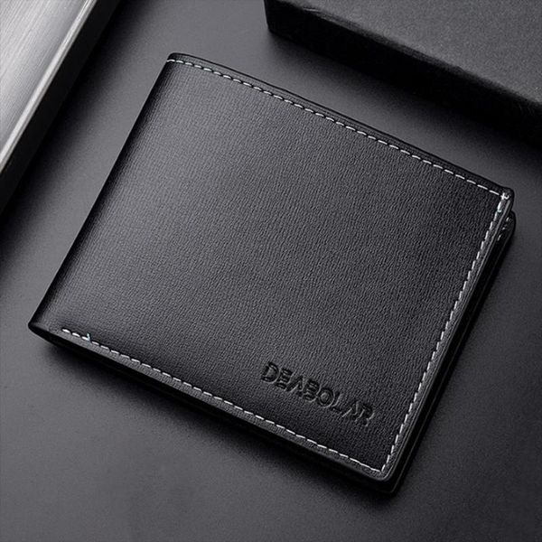 

men's business bifold short wallets credit id card holder wallet masculina billetera hombre men purse male money slim uomo porte, Red;black