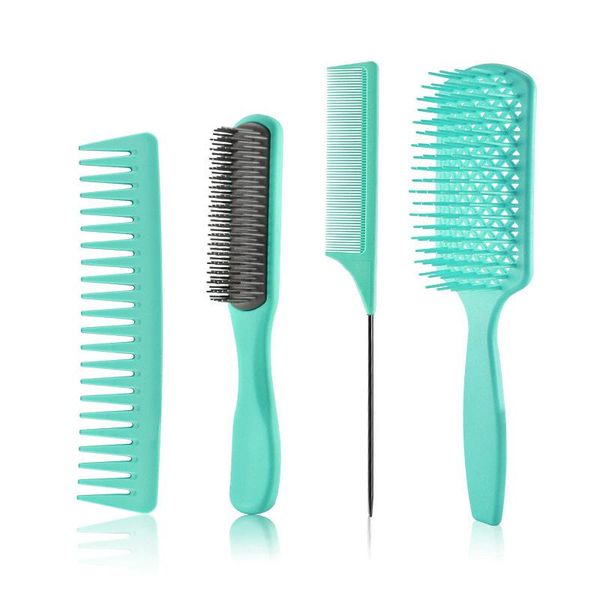 

hair brushes detangling hrush comb set detangler hairbrush for curly barber accessories care styling tools, Silver